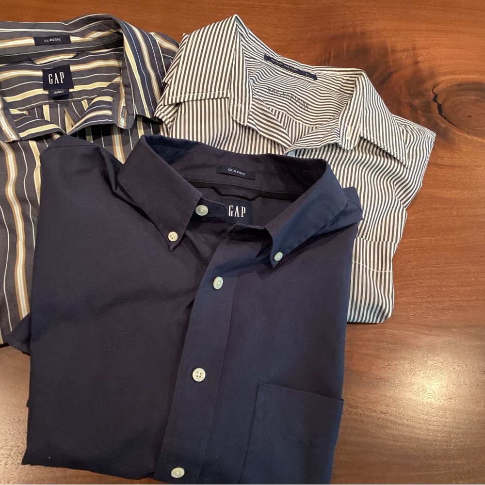 GAP Blue Casual Button Down Shirt Lot of 3